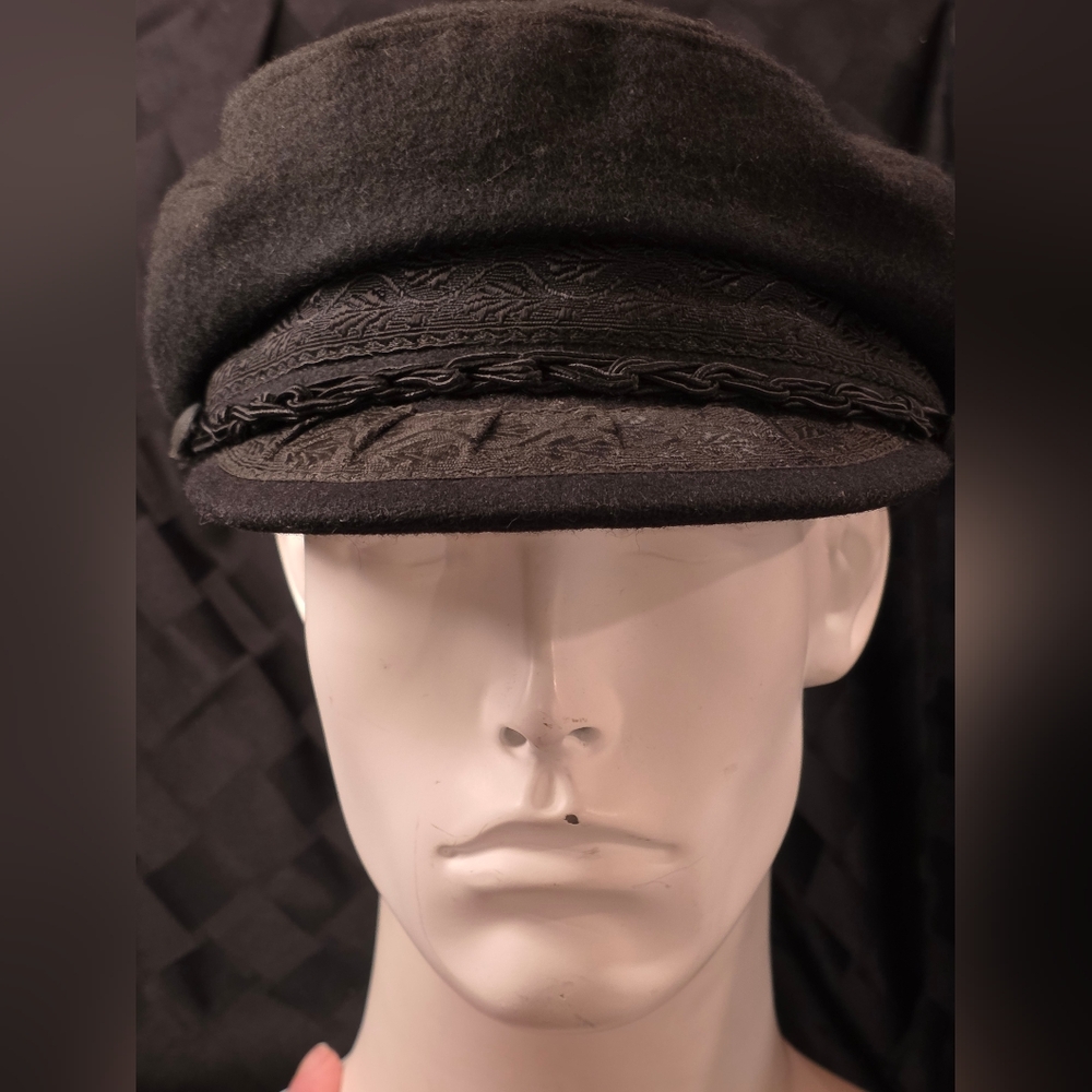 Vintage Greek Fisherman's Cap Made In Greece Wool 85% Nylon 15%